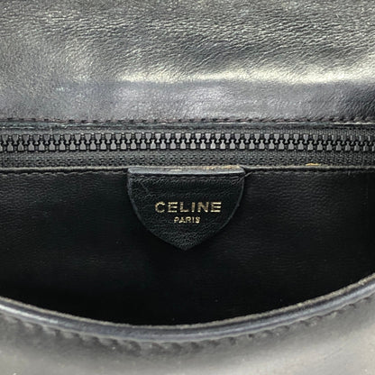 CELINE Triomphe Blason Chain Shoulder bag Black Vintage yfpji2