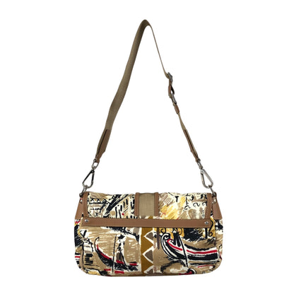 PRADA Front Buckle Shoulder bag White×Brown Vintage z5zzj2