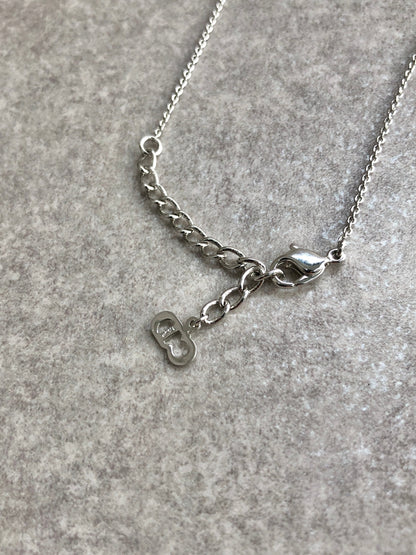 Christian Dior CD Logo Cube Motif Necklace Silver Vintage j5k8kf