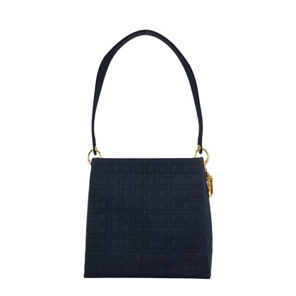 Christian Dior Cannage Logo Charm Shoulder bag Hobobag Black Vintage gd5hwv