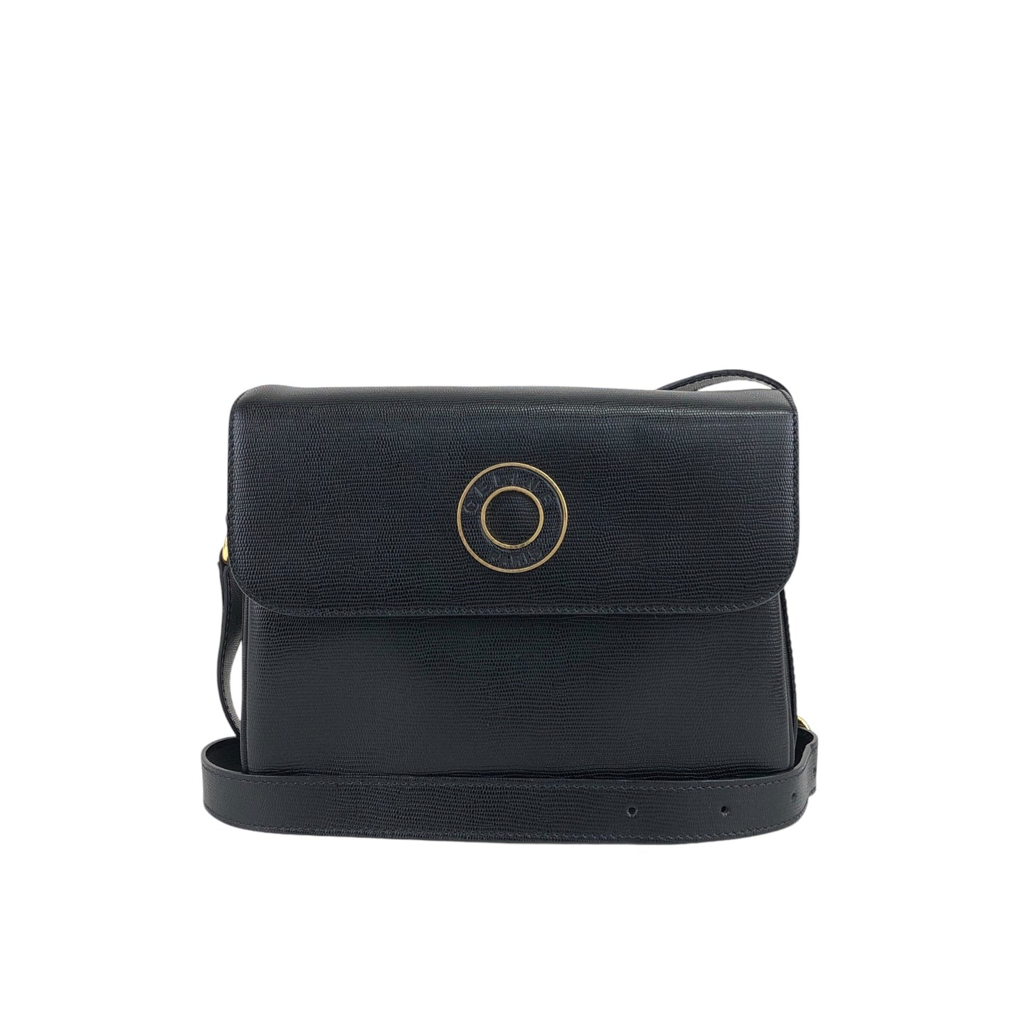 CELINE Circle Logo Shoulder bag Black Vintage 8kah5r