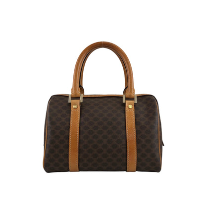 CELINE Macadam Small Boston bag Handbag Brown Vintage h2xbbg