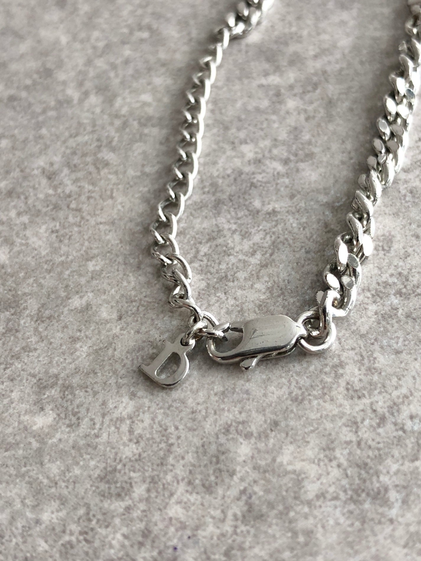 Christian Dior Logo Bracelet Silver Vintage 5ysiv3