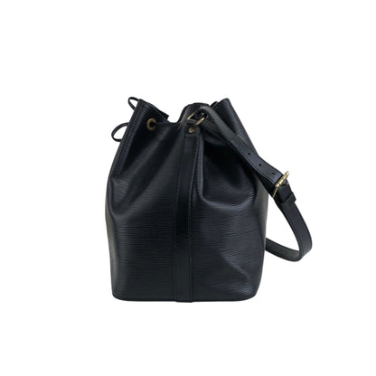LOUIS VUITTON Epi Drawstring Shoulder bag Black Vintage gh8xjw
