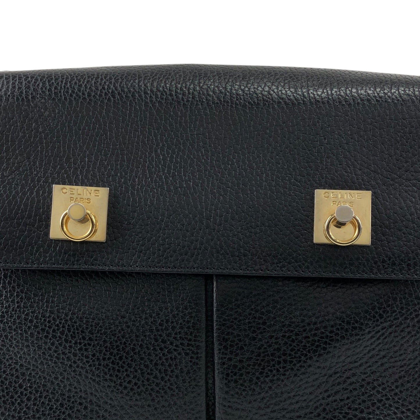 CELINE Gancini Shoulder bag Black Vintage s3twv4