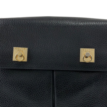 CELINE Gancini Shoulder bag Black Vintage s3twv4