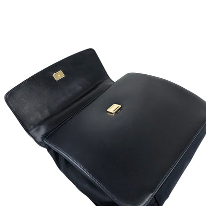 PRADA Logo Chain houlder bag Black Vintage 8snhrv