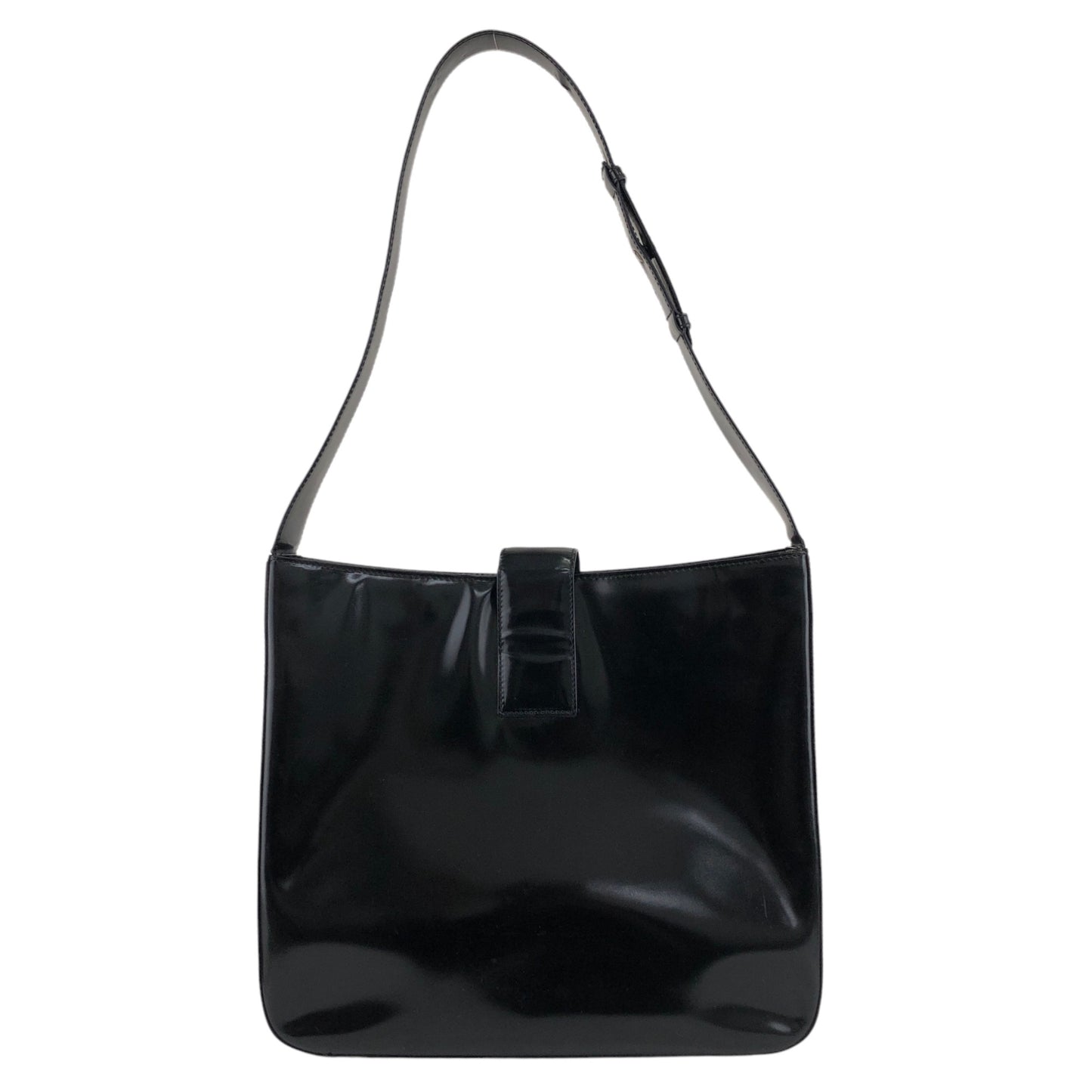 CELINE Logo Shoulder bag Black Vintage tabt7f