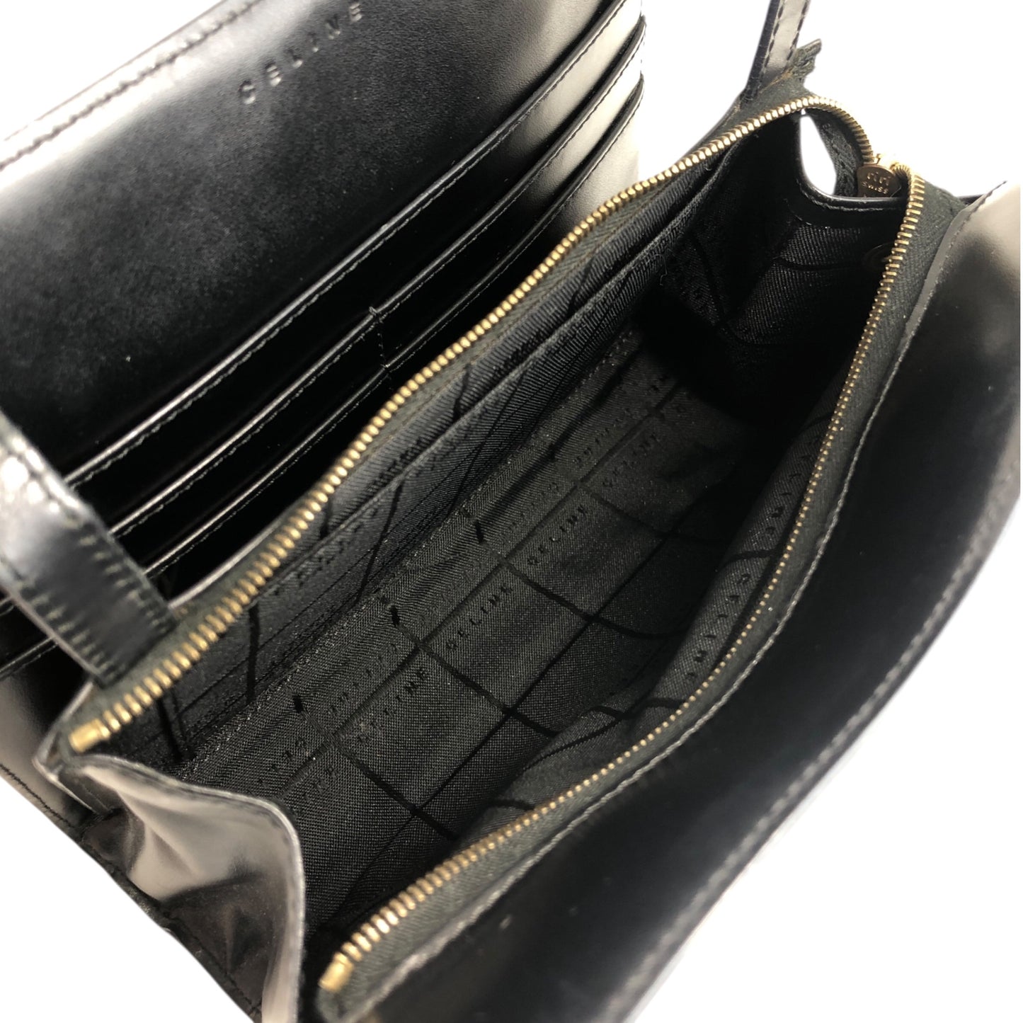 CELINE Macadam Shoulder bag Black Vintage dwm48m