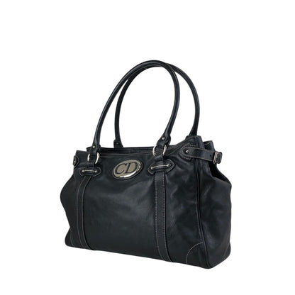 Christian Dior CD Logo Handbag Totebag Black Vintage js7hxe
