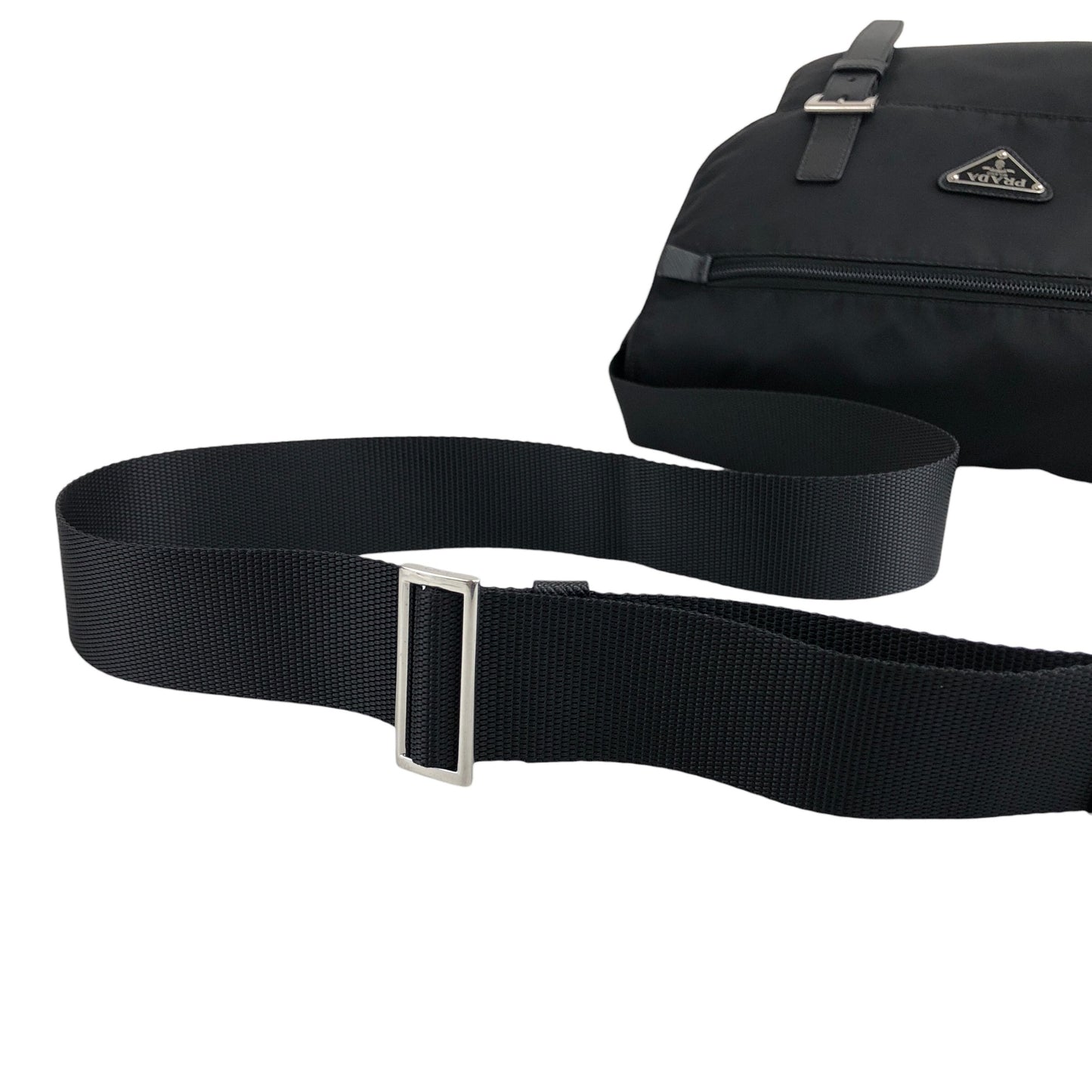 PRADA Triangle Logo Shoulder bag Black Vintage c3szxv