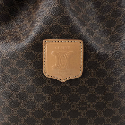 CELINE Macadam Blason Drawstring Shoulder bag Brown Vintage 3mevbd