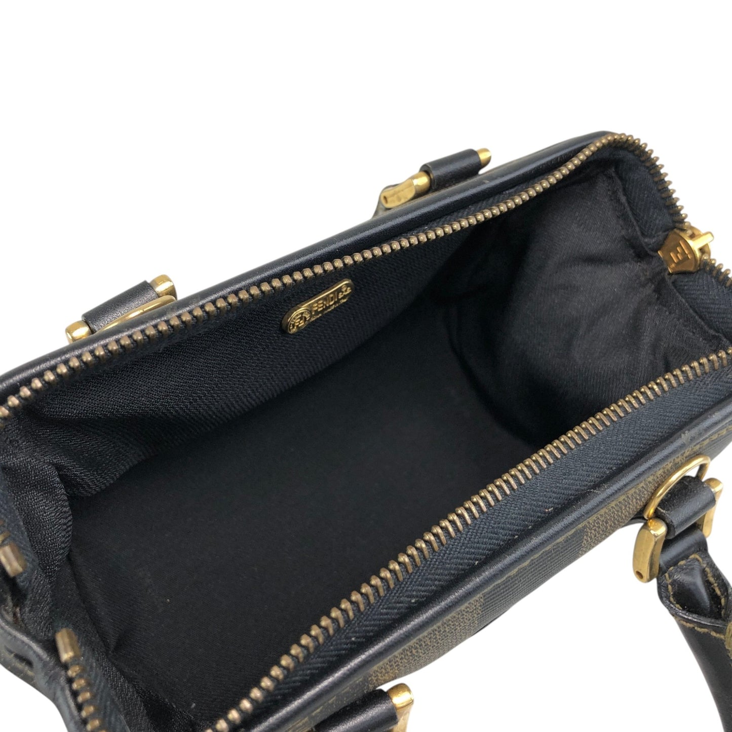 FENDI Pecan Logo Two-way Handbag Shoulder bag Brown Vintage bhyk7a
