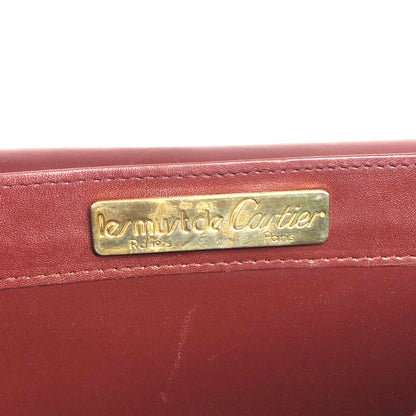 Cartier Logo Embossed Shoulder bag Bordeaux Vintage cwptvj