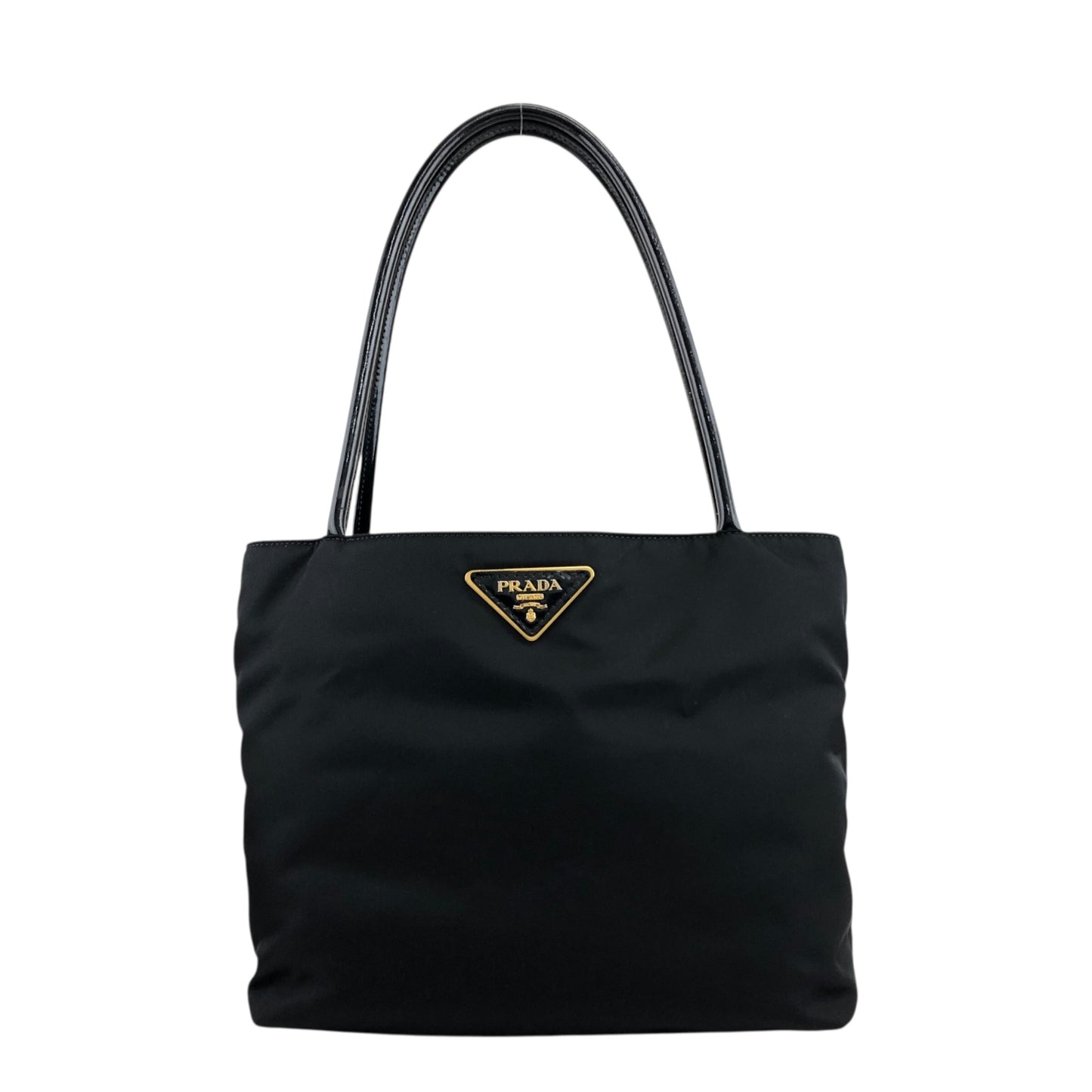 PRADA Tessuto Triangle Logo Totebag Black Vintage bsmm74