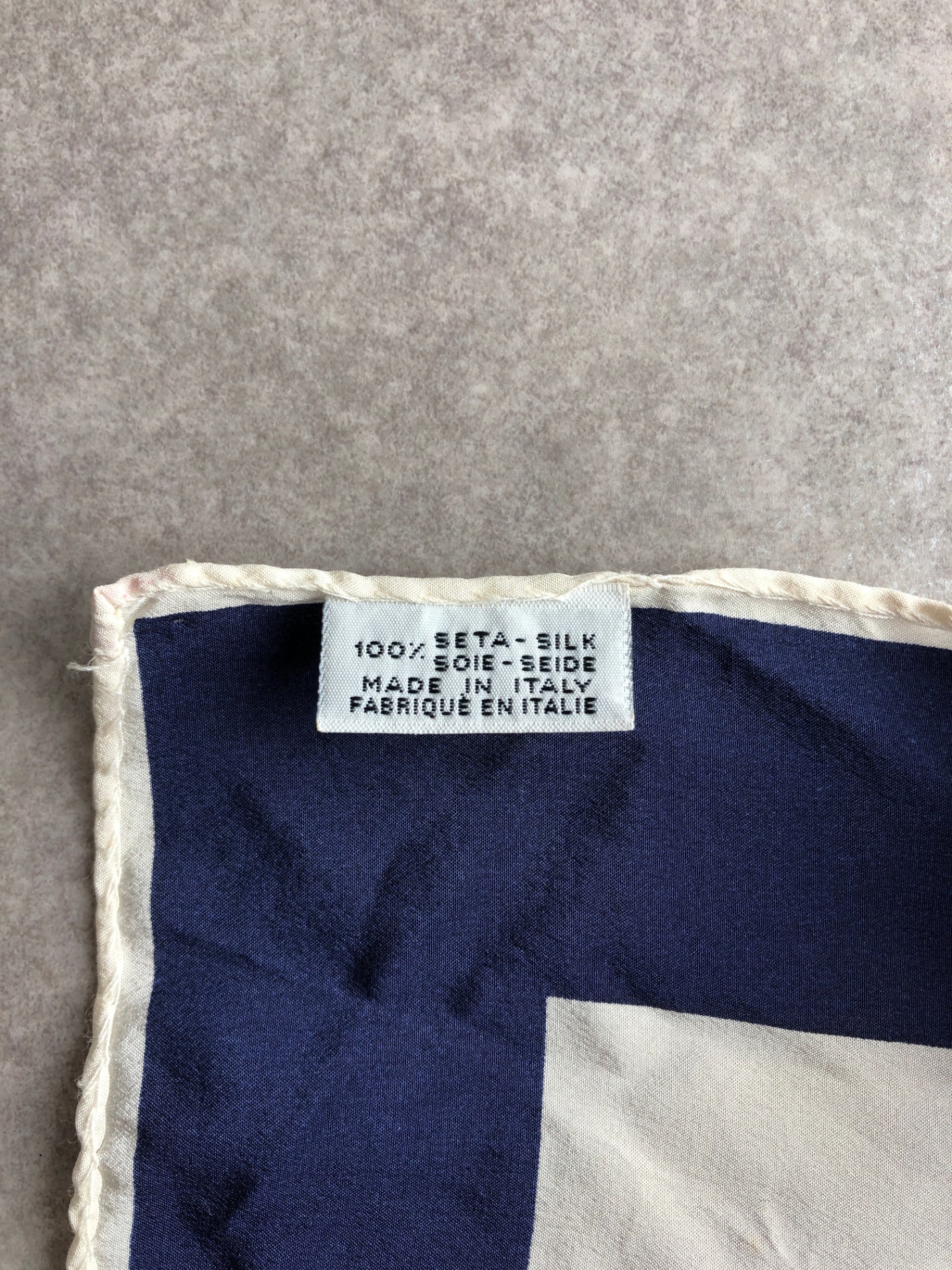 Christian Dior Logo Silk Scarf White×Red×Blue Vintage 7mczuj