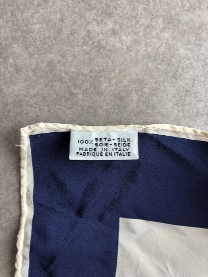 Christian Dior Logo Silk Scarf White×Red×Blue Vintage 7mczuj