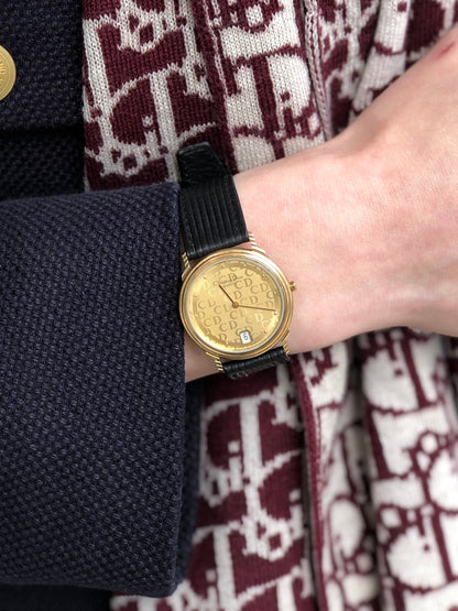 Christian Dior  CD Logo   Watch Gold×Black Vintage 2y2w4k