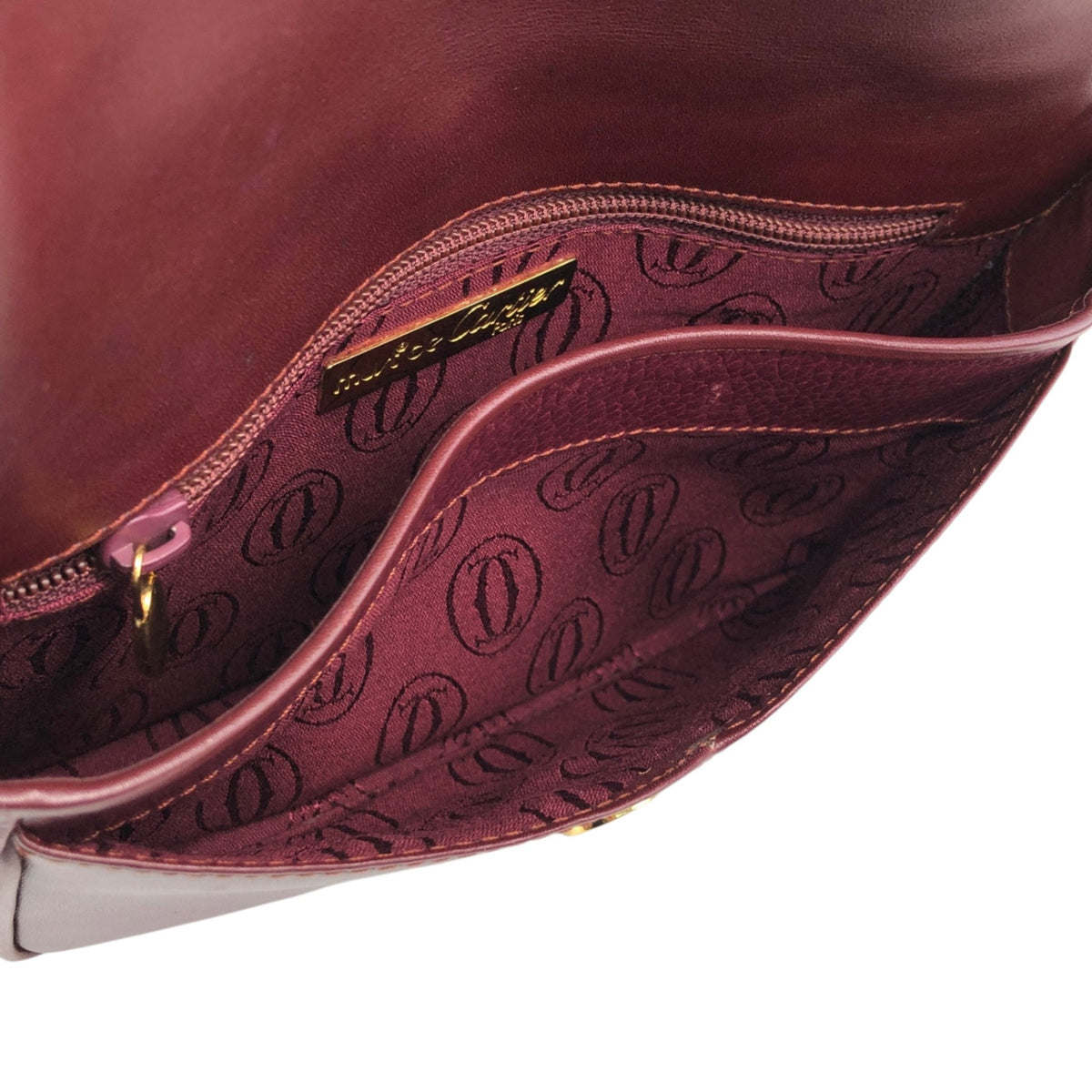 Cartier Flap Shoulder bag Bordeaux Vintage 63gc86