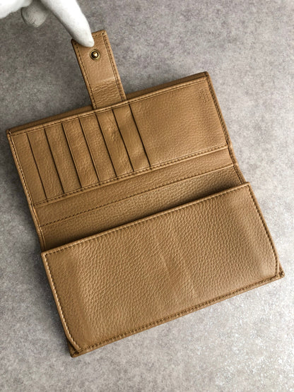 GUCCI Bamboo Long Wallet Beige Vintage kj6mc3