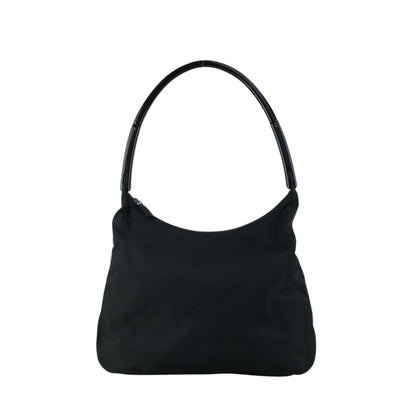 PRADA Tessuto Triangle Logo Shoulder bag Black Vintage gpgejr