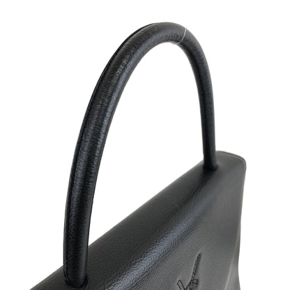 Yves Saint Laurent YSL Logo Stitch Leather Handbag Black Vintage  n3id3v