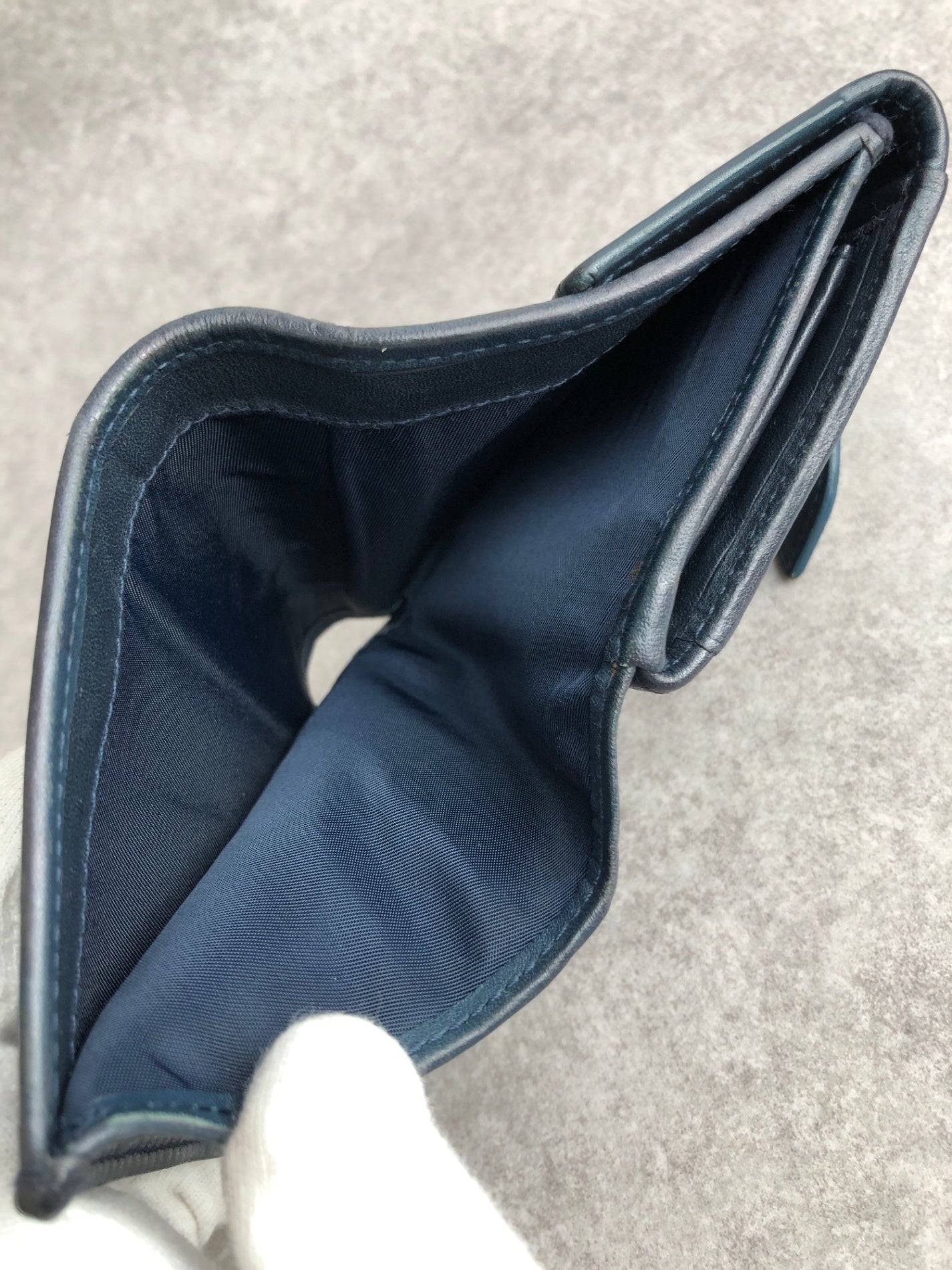 Christian Dior Trotter Folded Wallet Navy Vintage pmj4fu