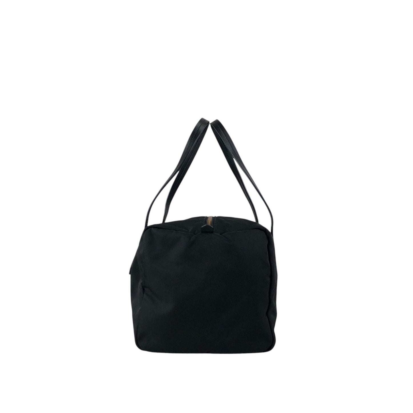 PRADA Logo Small Boston bag Handbag Black Vintage 754ve8