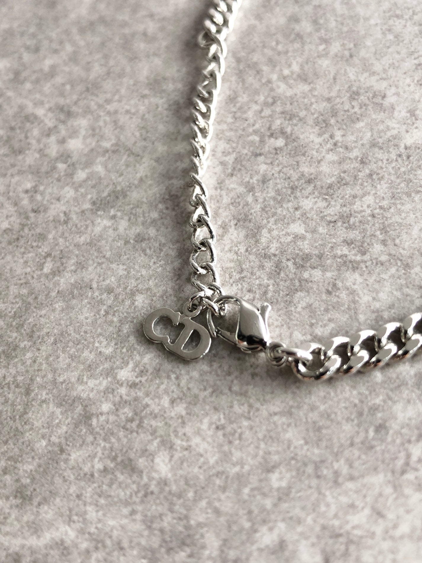 Christian Dior Logo Motif Bracelet Silver Vintage gpwvrz