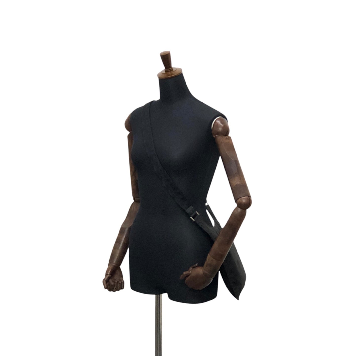 PRADA Tessuto Triangle Logo Shoulder bag Black Vintage h7a6s3