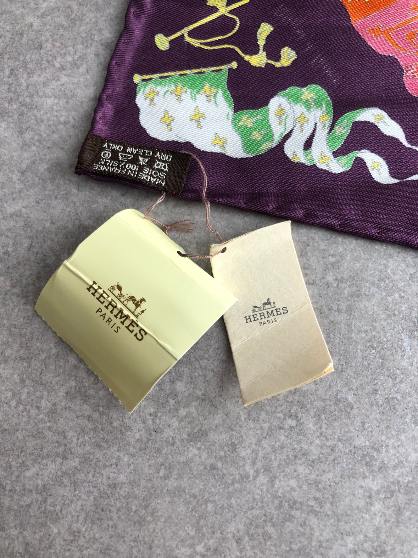 HERMES Silk Scarf Purple PAVOIS Vintage bpw8jp