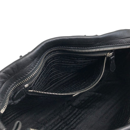 PRADA Logo Two-way Handbag Shoulder bag Black Vintage 2n4xpw