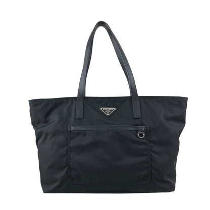 PRADA Triangle Logo Front Pocket Totebag Black Vintage p2sa5n