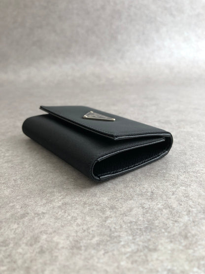 PRADA Tessuto Triangle Logo Key Case Black M222 Vintage i6mts6