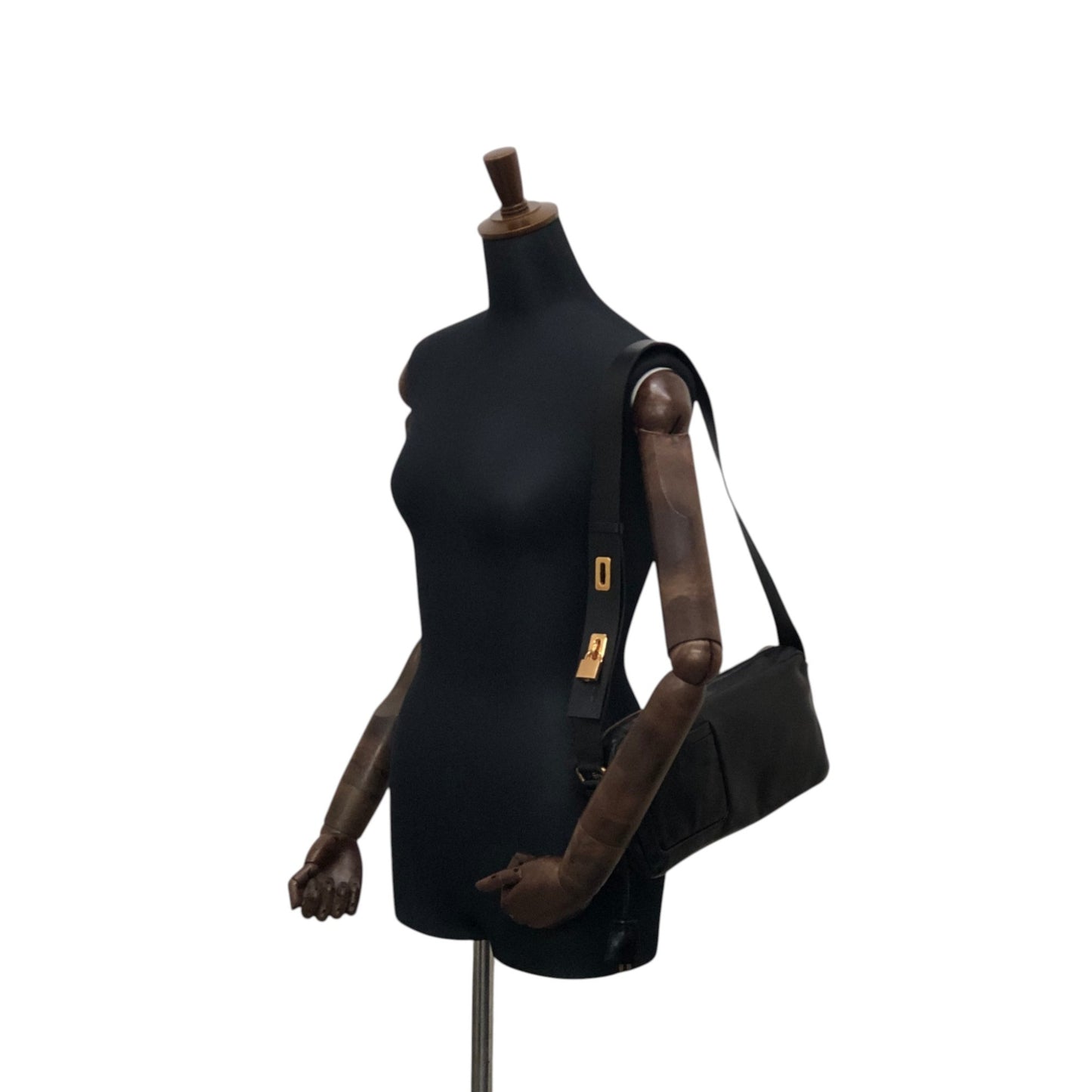 PRADA Padlock Shoulder bag Black Vintage thx6f8