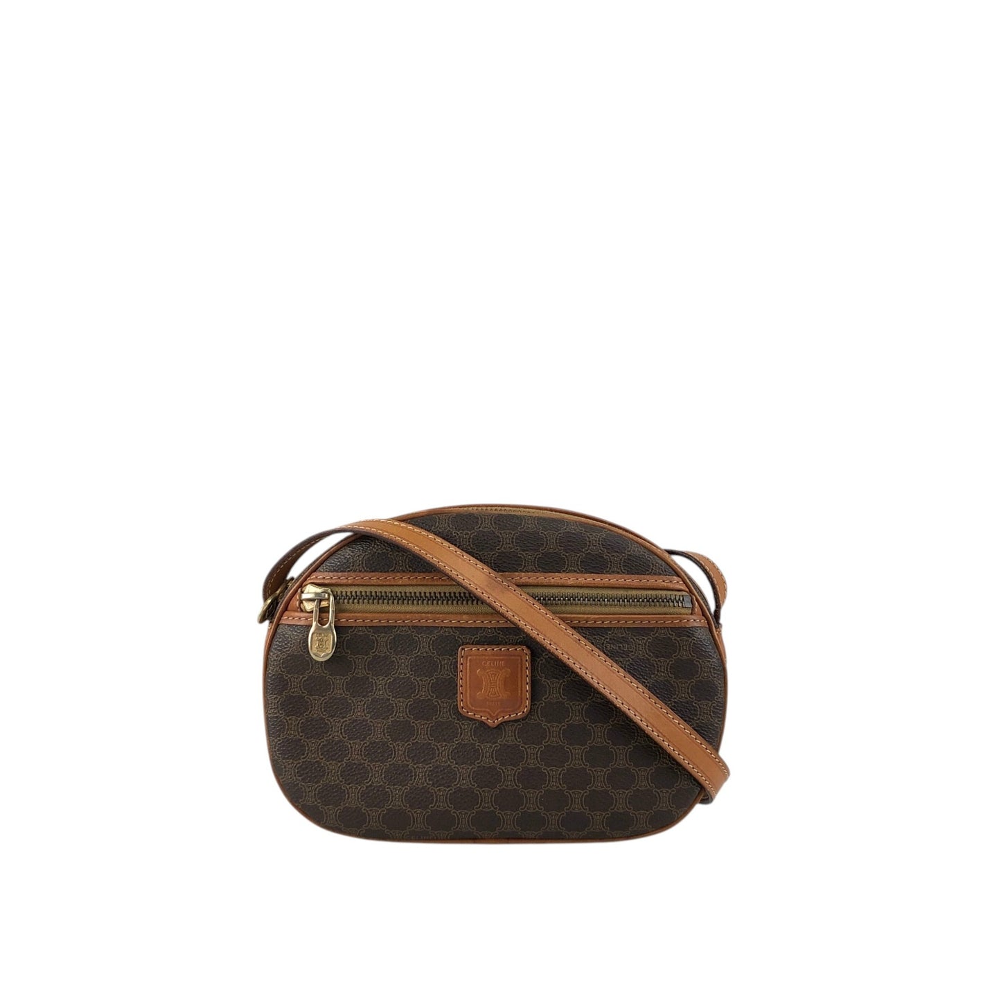 CELINE Macadam Blason Shoulder bag Brown Vintage 6vn8af