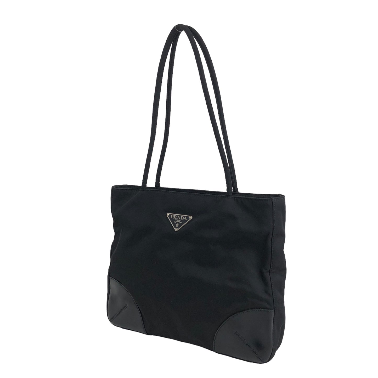 PRADA Triangle Logo Handbag Totebag Black Vintage 2a4arb