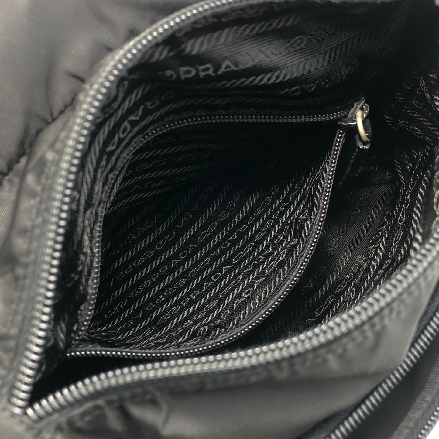 PRADA Triangle Logo Shoulder bag Black Vintage mv3hns