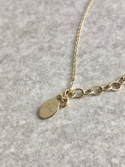 Christian Dior CD Logo Necklace Gold Vintage cdhu6c