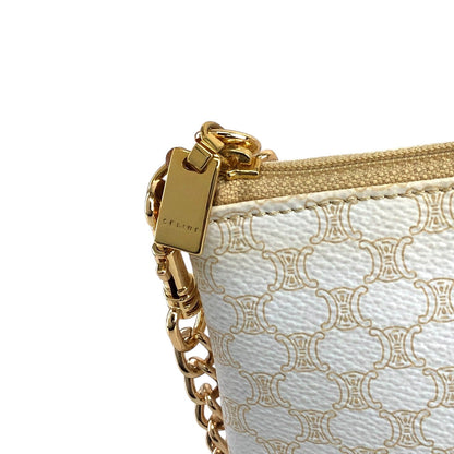 CELINE Macadam Small Handbag Pouch White Vintage e2s6ad