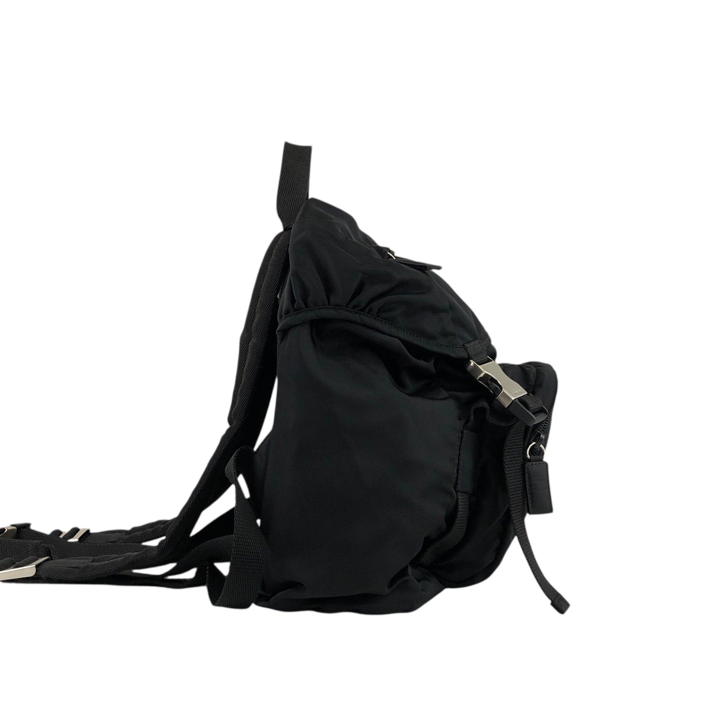 PRADA Tessuto Triangle Logo Backpack Black Vintage 6jg2ux