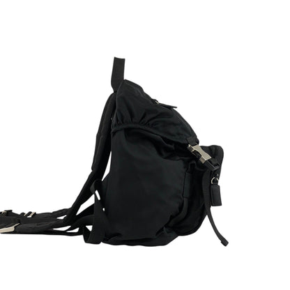 PRADA Tessuto Triangle Logo Backpack Black Vintage 6jg2ux