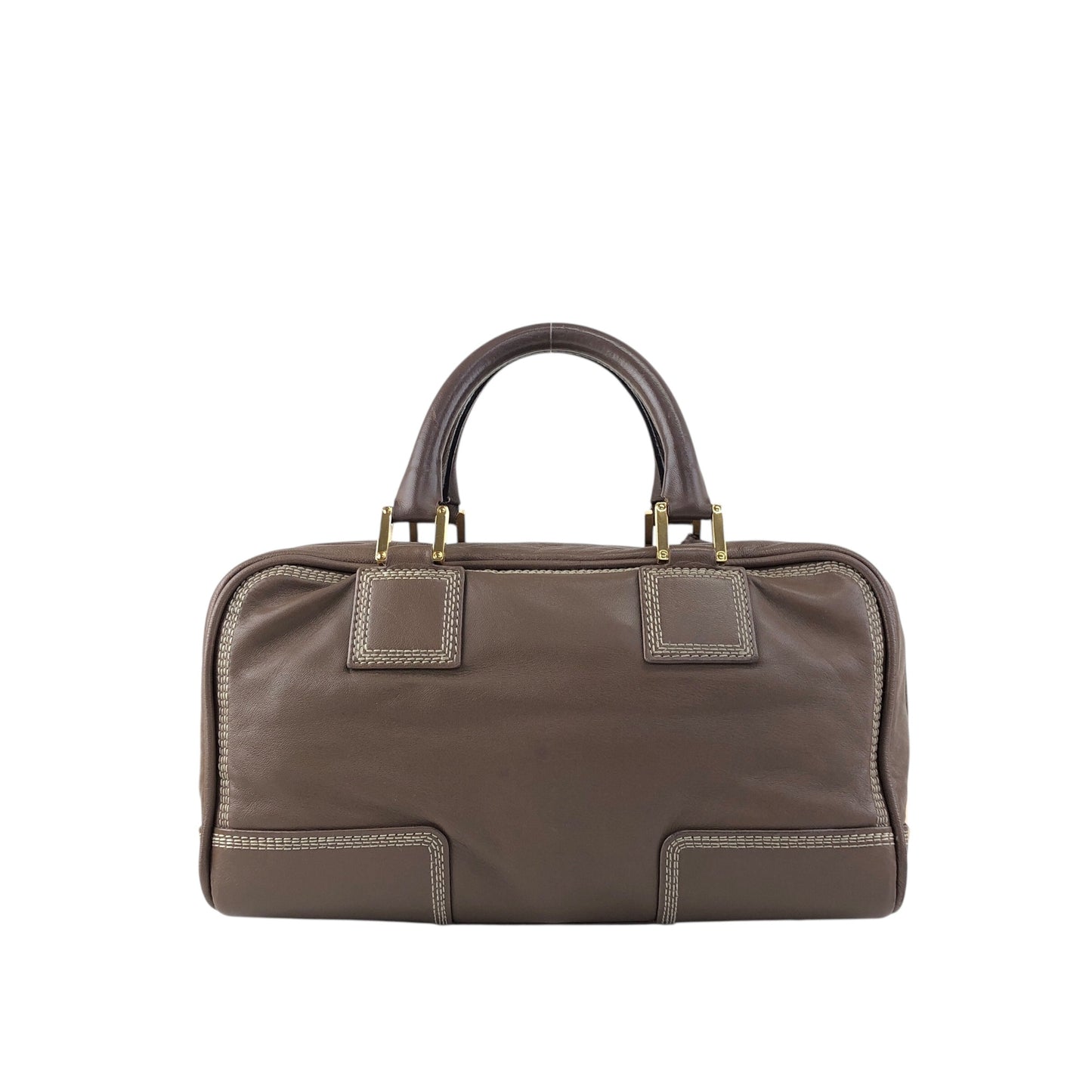 LOEWE Amazona Small Boston bag Handbag Brown Vintage irfyjk