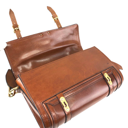 BURBERRYLogo Front Buckle Shoulder bag Brown Vintage 66nxby