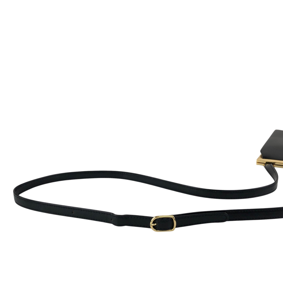 Yves Saint Laurent Metal Clasp Small Shoulder bag Black Vintage 8z366v