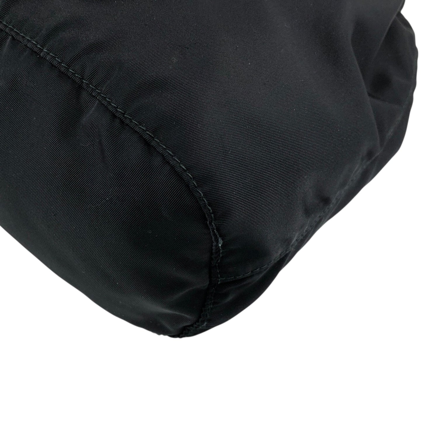 PRADA Tessuto Triangle Logo Drawstring Small Handbag Black Vintage dr5b28