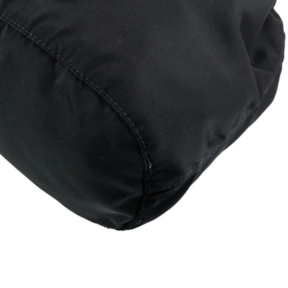 PRADA Tessuto Triangle Logo Drawstring Small Handbag Black Vintage dr5b28