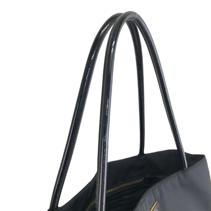 PRADA Triangle Logo Nylon Handbag Totebag Black Vintage gpk8yf