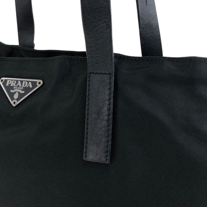 PRADA Tessuto Triangle Logo Totebag Black Vintage 6dyded