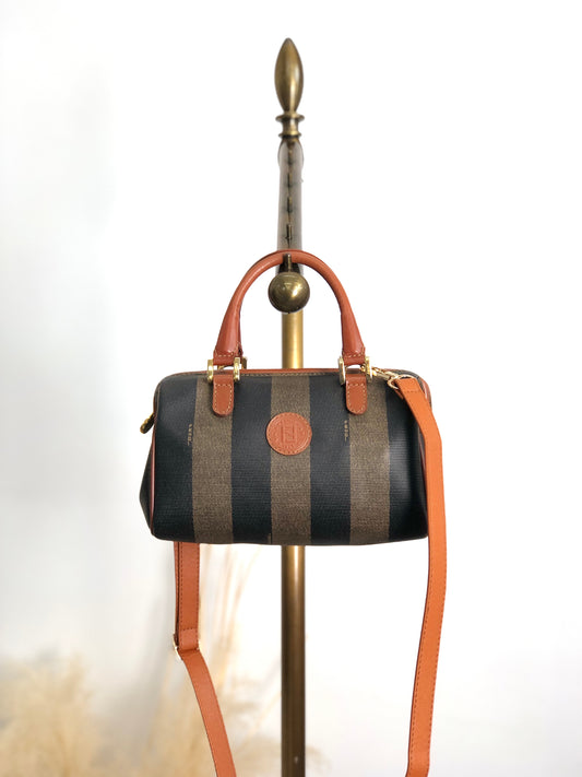 FENDI Pecan Two-way Small Boston bag Shoulder bag Brown Vintage wcnfzp